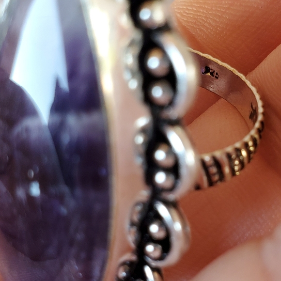 New Amethyst Lace 925 Silver Statement Ring. - Picture 11 of 12